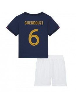 Billige Frankrike Matteo Guendouzi #6 Hjemmedraktsett Barn VM 2022 Kortermet (+ Korte bukser)